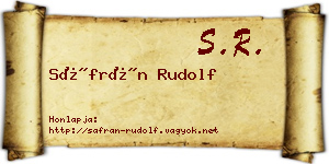Sáfrán Rudolf névjegykártya