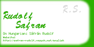 rudolf safran business card