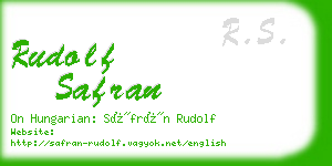 rudolf safran business card